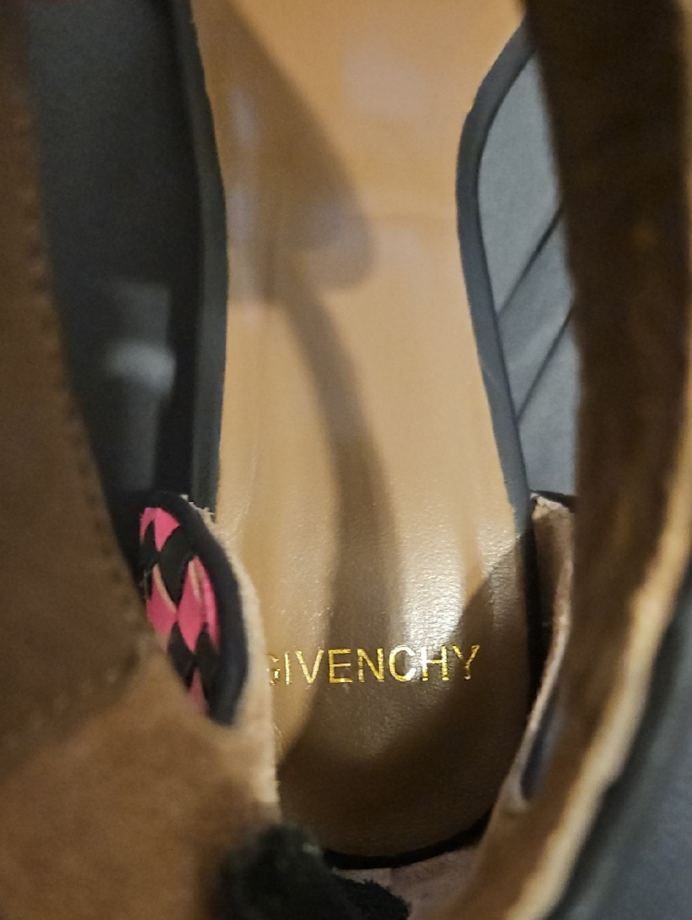 Givenchy Women's Pink and Black Woven Ankle-Strap Heels Size 36 Euro - 6 US - Picture 2 of 5